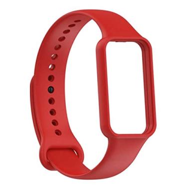 Imagem de Pulseira Silicone Sport Cores Vivas Compatível com Amazfit Band 7 (Vermelho)