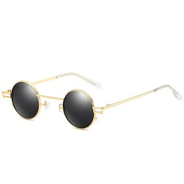 Imagem de Moda de rua Pequeno Óculos de Sol Redondos Homens Mulheres Elegante Moldura Design Retro Steam Punk Óculos de Sol Hipster Sombra Gafas de Sol, 4, Tamanho Único