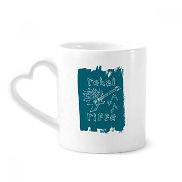 Imagem de Guitarra elétrica instrumentos musicais azul padrão caneca café cerâmica copo coração vidro