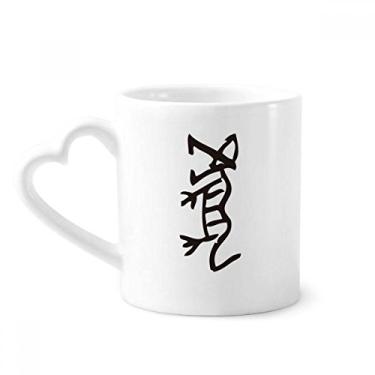 Imagem de Bones Inscriptions Caneca de Tigre do Zodíaco Chinês Café Cerâmica Copo de Coração de Vidro