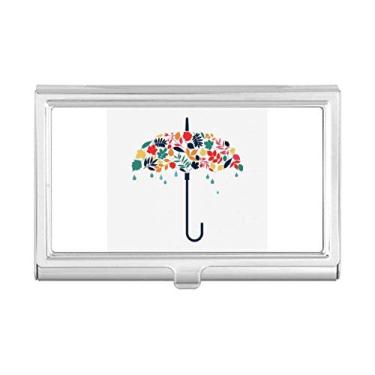 Imagem de Capa com porta-cartões de visita com estampa de chuva, chuva, guarda-chuva, porta-cartões