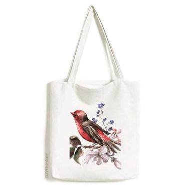 Imagem de Bolsa de compras casual de lona com estampa de pássaros de galhos Art Deco para presente
