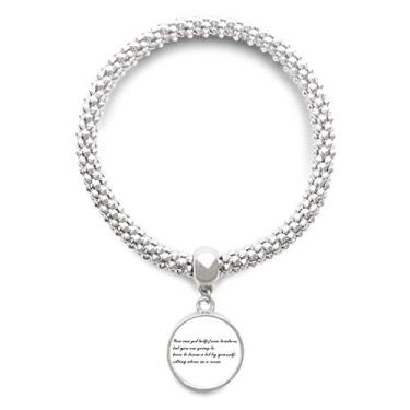 Imagem de DIYthinker Você precisa se estudar embora ajude a pulseira de prata com pingente de corrente ajustável