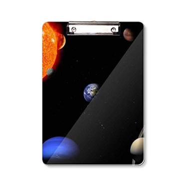 Imagem de Planeta Vermelho Azul Escuro Céu Noite Pasta, Bloco de Escrita Placa de Apoio A4