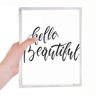 Imagem de Caderno de anotações escritas à mão Hello Beautiful com folhas soltas e diário recarregável