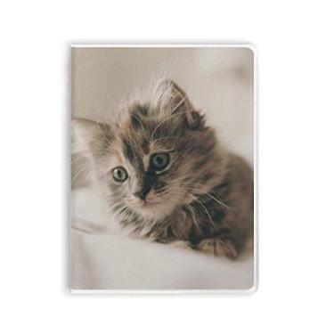 Imagem de Caderno para fotografia de gato cinza animal gatinho capa de goma diário capa macia