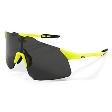 Imagem de Óculos Esportivo HUPI Ciclismo com Proteção UV Angliru Amarelo Neon/Preto Lente Preto,...