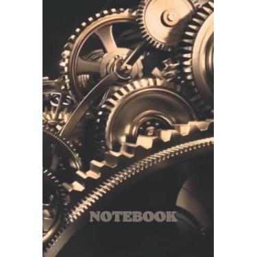 Imagem de Men's notebook with clockwork cover, ruled paper, medium size 6x9, 100 pages, paperback