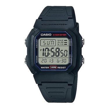 Imagem de Relógio de Pulso Masculino Casio Digital Esportivo Luz de Led Prova Dágua 100m Bateria de 10 Anos Preto W-800H-1AVDF