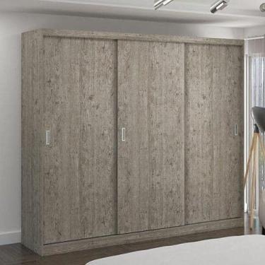 Imagem de Guarda Roupa Casal 3 Portas de Correr 2 Gavetas Mdf Mm7320 Espresso Móveis Demolição