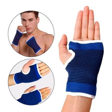 Imagem de Par Munhequeira Mão Polegar Punho Ajustável Adulto Proteção