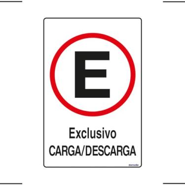 Imagem de Placa De Sinalização Estacionamento Exclusivo Carga/Descarga 20x30 Ekomunike - P-1/1 F9e