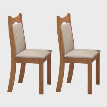 Imagem de Kit com 2 Cadeiras para Sala de Jantar Mdp/mdf Dalas Veludo Marfim