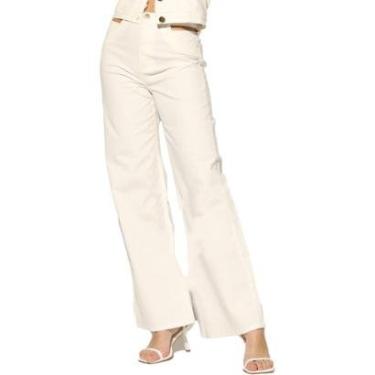 Imagem de Calça Jeans Wideleg Onça Preta I23 Off White Feminino-Feminino