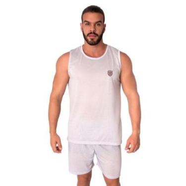 Imagem de Pijama Masculino Regata Bella Fiore Malha Lisa Verão Roupa Para Domir Linha Noite-Masculino