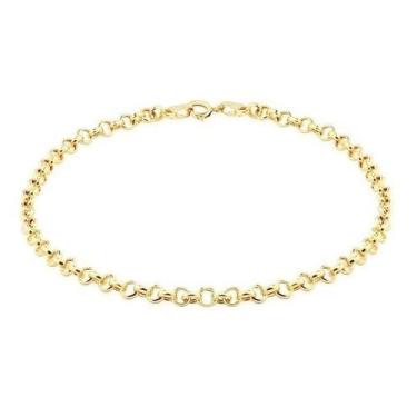 Imagem de Pulseira de ouro 18 k Elo Portugues 19cm 3,30mm a 4,00mm Fina - Elegan
