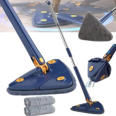 Imagem de Rodo Triangular Giratório com 2 Refil Azul 360 - Alzza