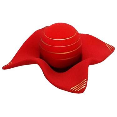 Imagem de Centro De Mesa Fruteira 1 Esfera Em Cerâmica Fosca Red Gold - Retrofen