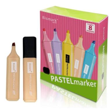 Imagem de Kit 8 Marca Textos Bismark YES Laranja Pastel Alta Qualidade Marcação 