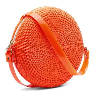 Imagem de Bolsa Pequena de Lado Redonda Feminina Transversal Quebeck VK, Laranja