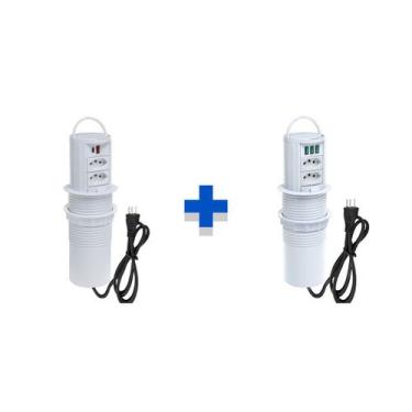 Imagem de Kit Torres Tomada Totem Manual Alça 2Tom 10A 2 e 3 USB 5.2A - CONNECT 