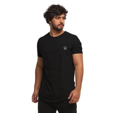 Imagem de Camiseta masculina plus size longline oversized swag manga curta wooks