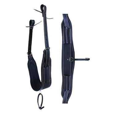 Imagem de CHALLENGER Cavalo Western Tooled acolchoado couro traseiro flanco traseiro sela cinch tarugos 9782BK