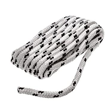 Imagem de Seachoice Corda de ancoragem trançada dupla 42401 para barco – 100% MFP Dock Line, 0,9 cm x 4,8 m, branca com rastreador preto