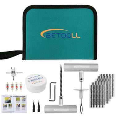 Imagem de BETOOLL Kit de reparo de pneu, 44 peças de kit profissional de reparo de pneu plano universal de emergência para consertar furos, para carro, motocicleta, caminhão, carrinho de golfe, ATV, trator, ARB