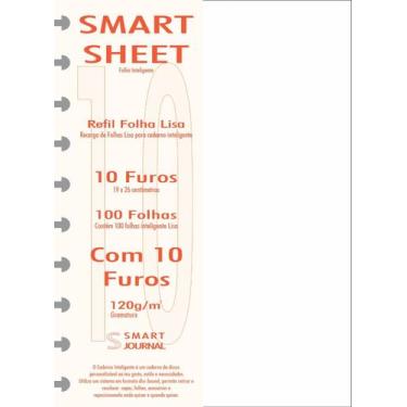Imagem de Refil Caderno Inteligente 120g 100 FLS Branco Liso 10 Furos - Best