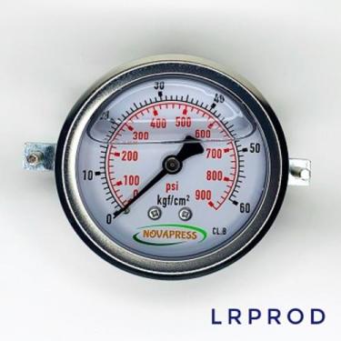 Imagem de Manômetro horizontal -diam.63mm (2. 1/2 ) com escala de 0-60 KGF/CM2 x