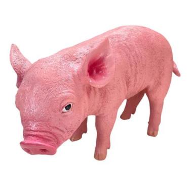 Imagem de 1 Porco Porquinho em Resina Realista Decoração de Jardim - LZ Decoraçõ