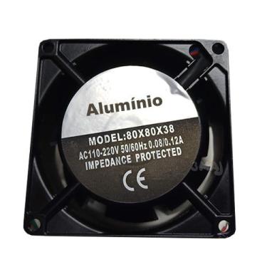 Imagem de Cooler Mini Ventilador 80x80x38 8x8 Alumínio Bivolt 110v 220v - 3MAJ