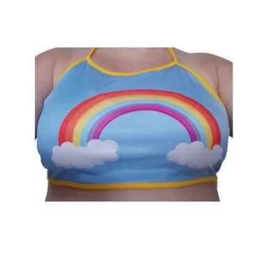 Imagem de Blusinha Feminina Cropped Arco Íris Carnaval Festas Eventos - CM Prese