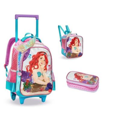 Imagem de Kit Mochila Rodinha Infantil com Lancheira e Estojo - Denlex