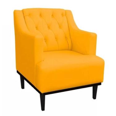 Imagem de Poltrona Decorativa Clássica Capitonê Suede Amarelo - SA Móveis - Esto