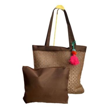 Imagem de Bolsa Feminina Sofisticada Praiana Necessaire Linda - Alwy, Marrom