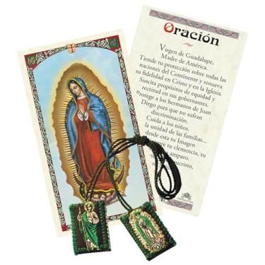 Imagem de Escapulario De San Judas Tadeo - Escapulario De La Virgen De Guadalupe - Virgen De Guadalupe Oracion - Colar de pano escapulário Virgen De Guadalupe, cartão de oração espanhol - Escapulário de Lady