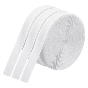 Imagem de PATIKIL Tiras de marcador de carpete de 60 metros, 3 rolos de tiras de carpete de nylon, fita de gancho para decoração de chão de sala de aula, educação de professores, distância social, branca