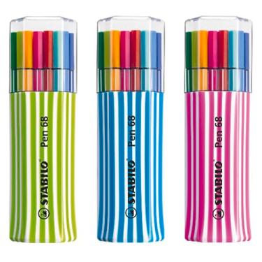 Imagem de Stabilo Caneta de ponta de fibra 6815-01, embalagem única, caixa de plástico com 15 canetas