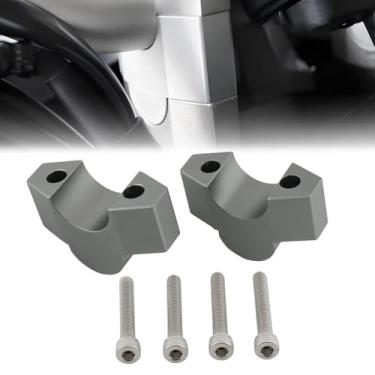 Imagem de FINMOKAL Braçadeira de guidão de motocicleta adaptador de extensão para Honda X-ADV 750 Todos os anos ADV 150 160 2017+ ADV 350 2022-up (aumento de 25 mm - titânio)