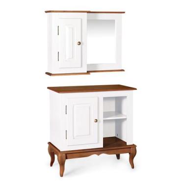 Imagem de Gabinete para Banheiro 1 Porta e Armário Espelheira Dália 3051 Linz Mó