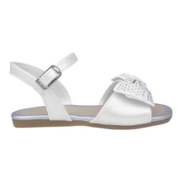 Imagem de Sandália Infantil Pampili Mili Laço com Glitter e Strass Branca (Branca, BR, Criança de 4 a 8 anos, Numérico, P, 25)