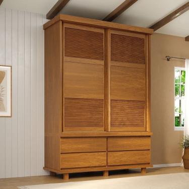 Imagem de Guarda-roupa 2 Portas de Correr Veneziana Mogno Mel