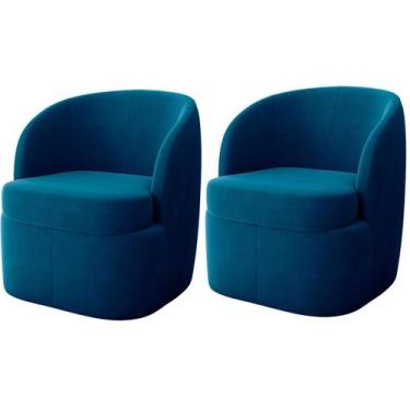 Imagem de Kit 2 Poltronas para Sala e Escritório Base Giratória Samara - Konfort