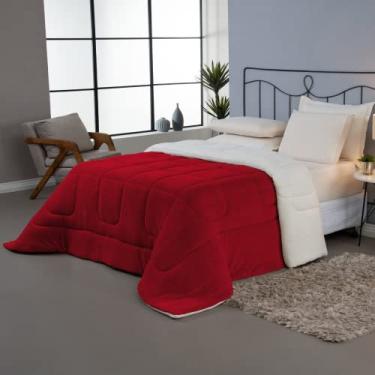 Imagem de Coberdrom Cobertor Dupla Face Casal Queen Manta Soft e Sherpa (Marsala)