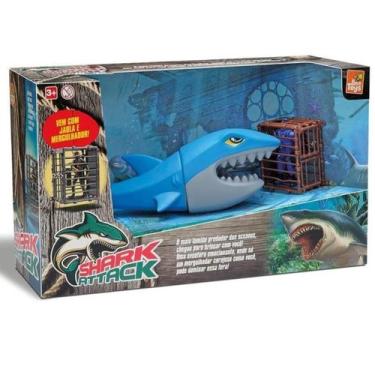 Imagem de Tubarão Com Boneco Bee Toys Shark Attack 3 Peças