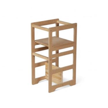 Imagem de Torre De Aprendizagem Montessori Regula Altura Criança Madeira MDF Cadeirão