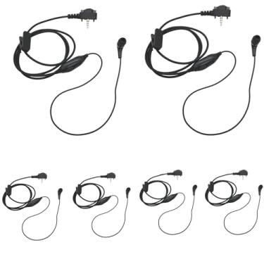 Imagem de Pdflie Fone de ouvido de rádio bidirecional com microfone PTT para Motorola Yaesu Vertex padrão VX-261 EVX-261 EVX-531 EVX-534, alto-falante Walkie Talkies, fone de ouvido intra-auricular (pacote com