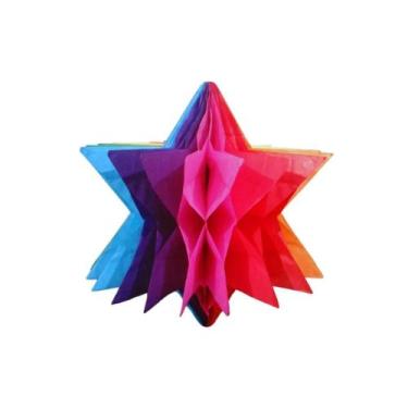 Imagem de Balão Estrela Junino De Papel Origami - 1 Unidade - Extra Festas